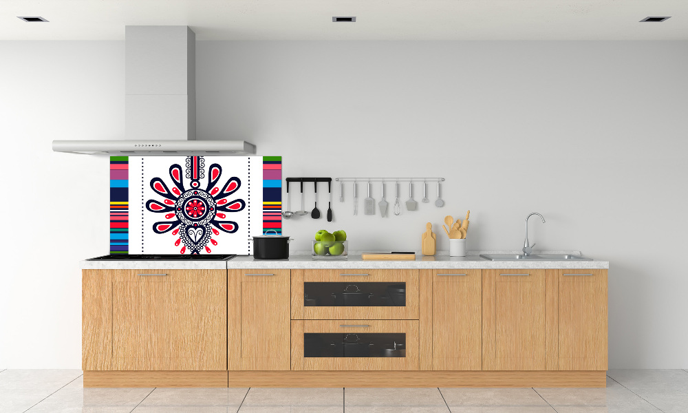 Cooker splashback Polish folk pattern