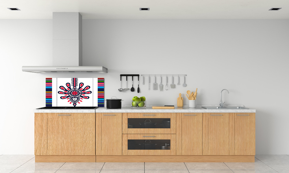 Cooker splashback Polish folk pattern