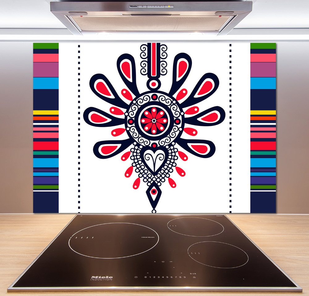 Cooker splashback Polish folk pattern