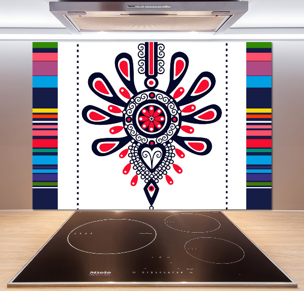 Cooker splashback Polish folk pattern