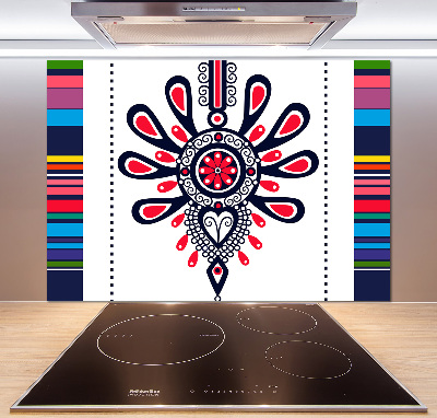 Cooker splashback Polish folk pattern