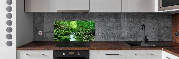 Cooker splashback Stream in the forest