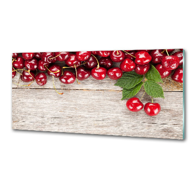 Cooker splashback Cherries on wood