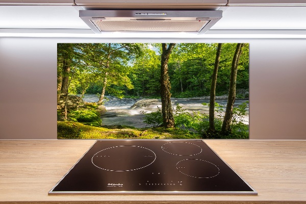 Cooker splashback River in the forest