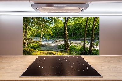 Cooker splashback River in the forest