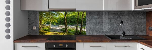 Cooker splashback River in the forest