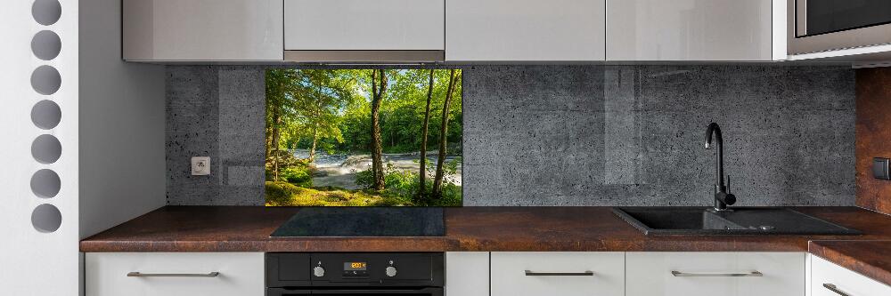 Cooker splashback River in the forest