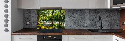 Cooker splashback River in the forest