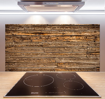 Glass splashback Wooden wall