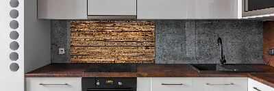 Glass splashback Wooden wall