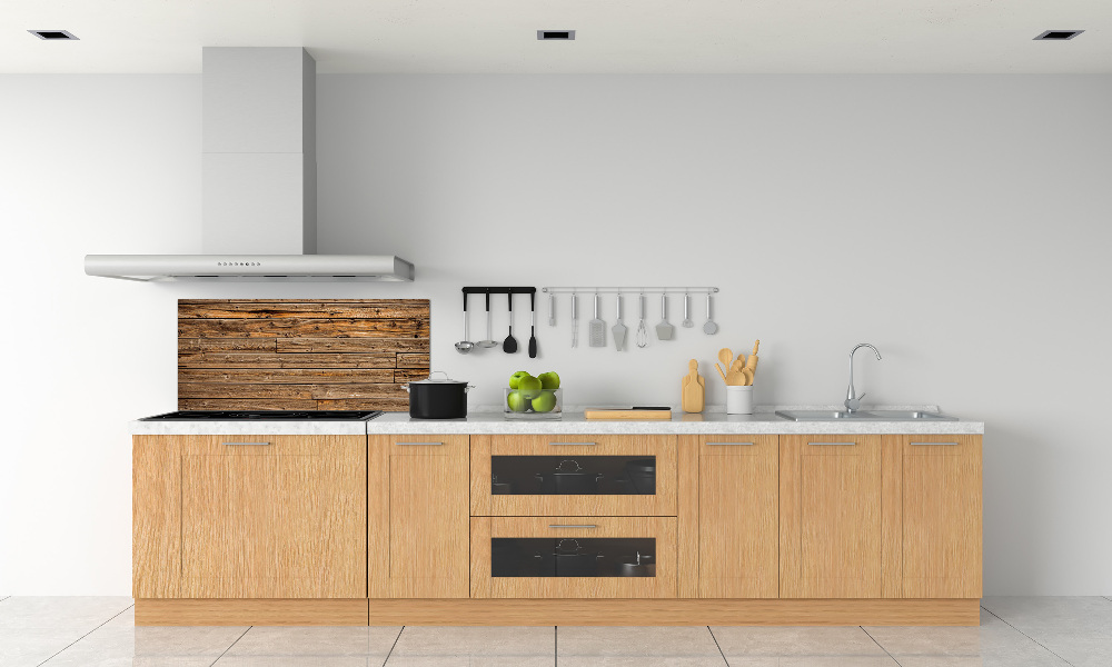 Glass splashback Wooden wall