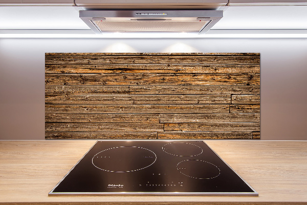 Glass splashback Wooden wall