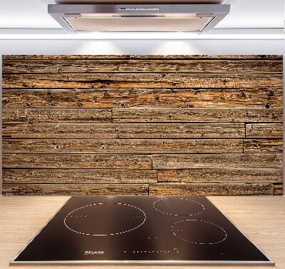 Glass splashback Wooden wall