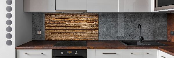 Glass splashback Wooden wall