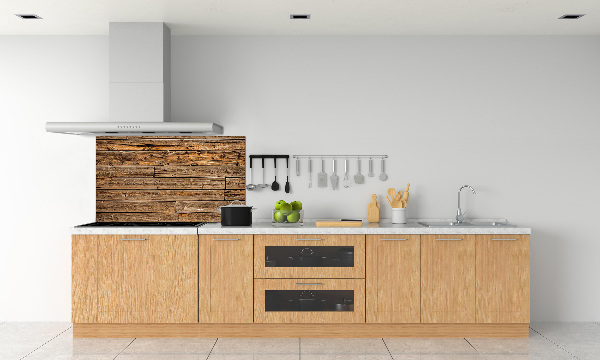 Glass splashback Wooden wall