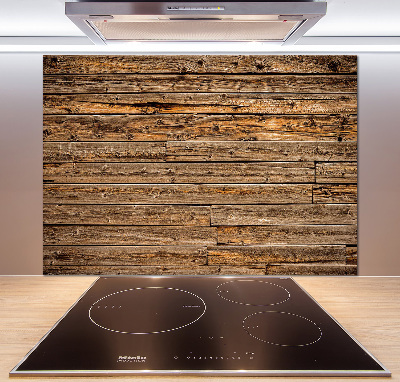 Glass splashback Wooden wall