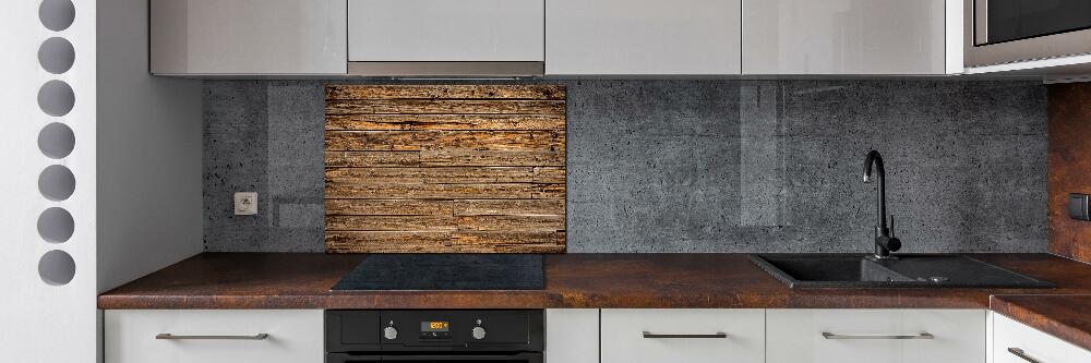 Glass splashback Wooden wall