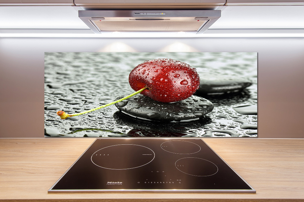 Cooker splashback Cherry in the rain