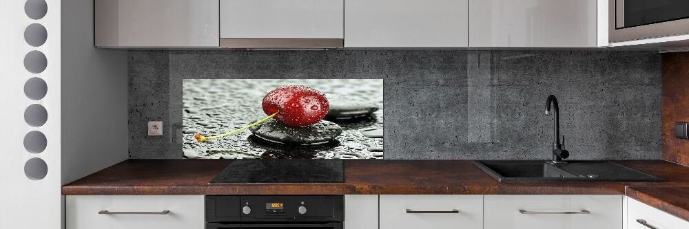 Cooker splashback Cherry in the rain