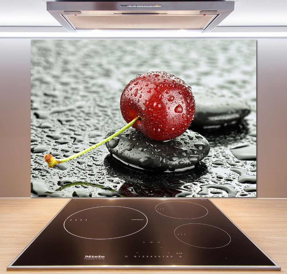 Cooker splashback Cherry in the rain