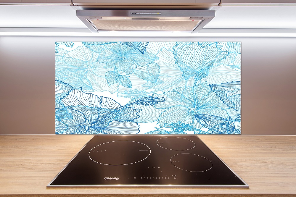 Cooker splashback Hawaiian flowers