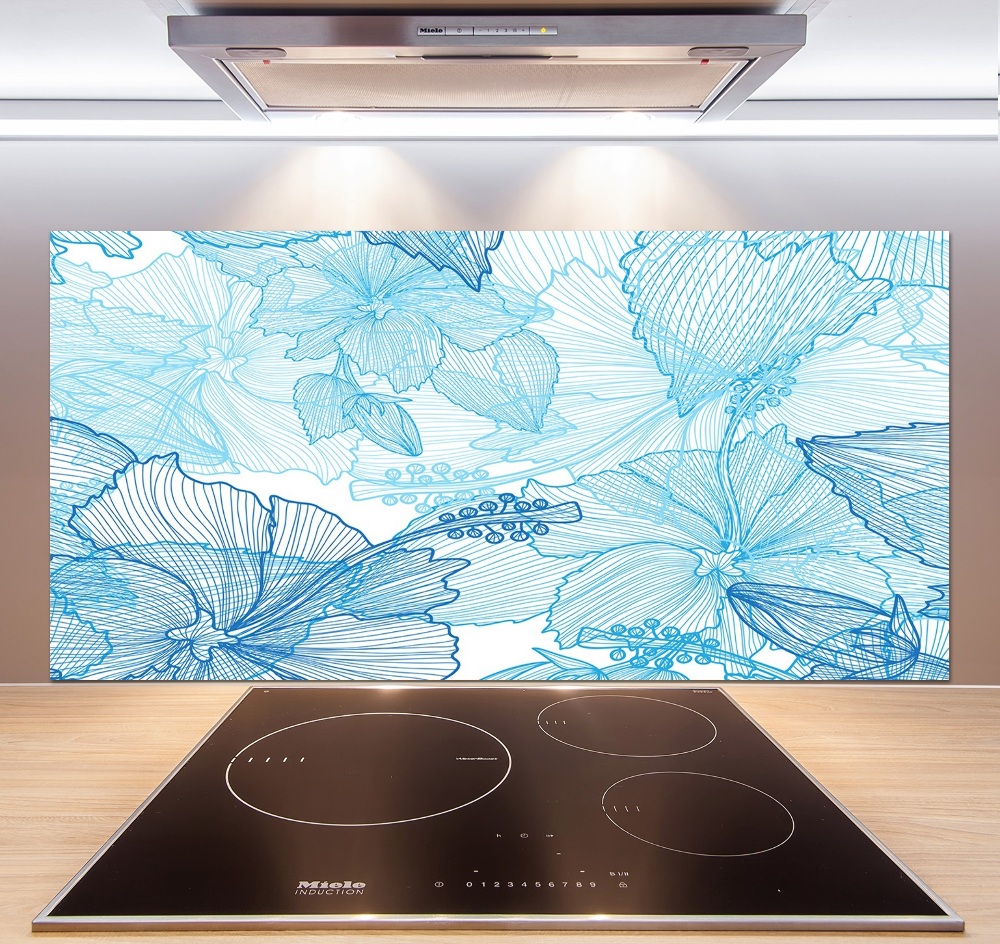 Cooker splashback Hawaiian flowers