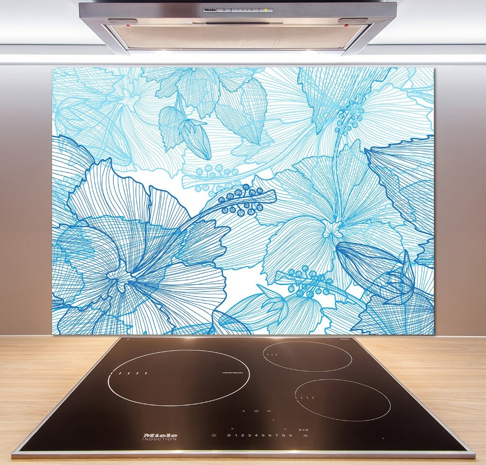 Cooker splashback Hawaiian flowers