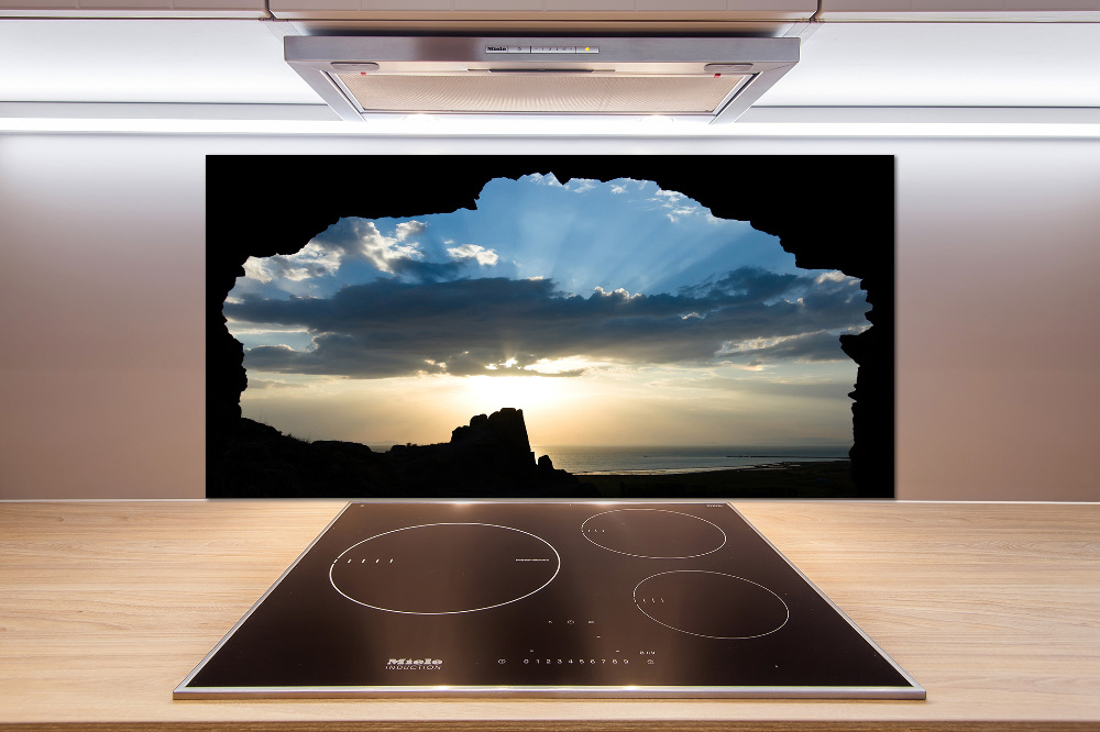 Glass splashback Sunset