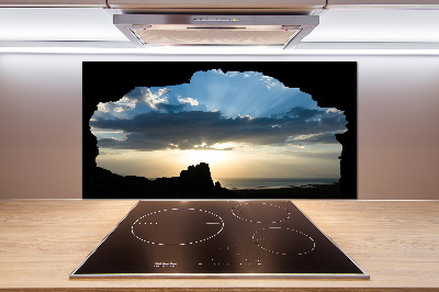 Glass splashback Sunset