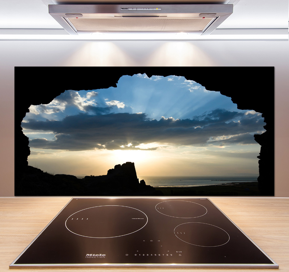 Glass splashback Sunset