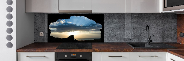 Glass splashback Sunset