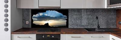 Glass splashback Sunset