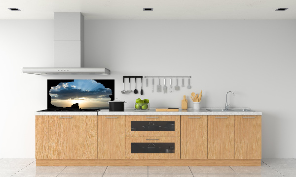 Glass splashback Sunset