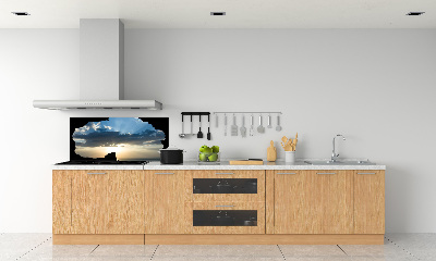 Glass splashback Sunset