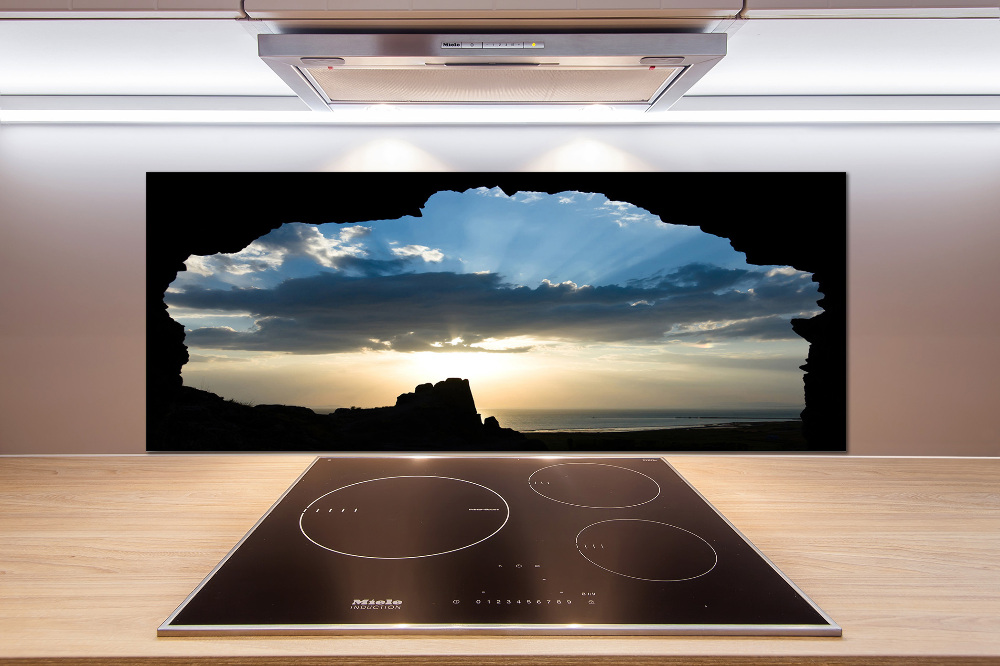 Glass splashback Sunset