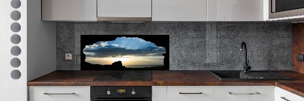 Glass splashback Sunset