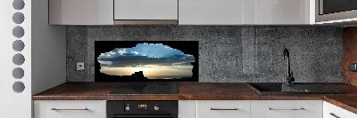 Glass splashback Sunset