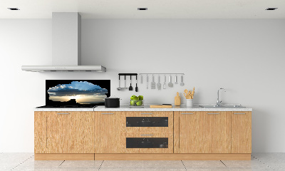 Glass splashback Sunset