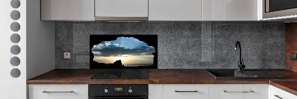 Glass splashback Sunset