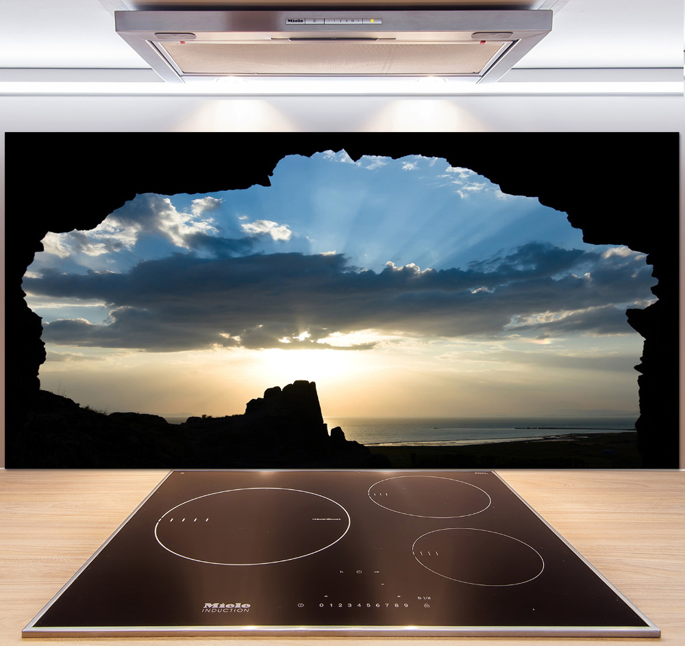 Glass splashback Sunset