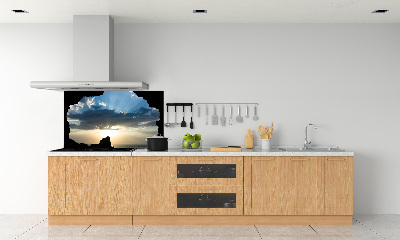 Glass splashback Sunset