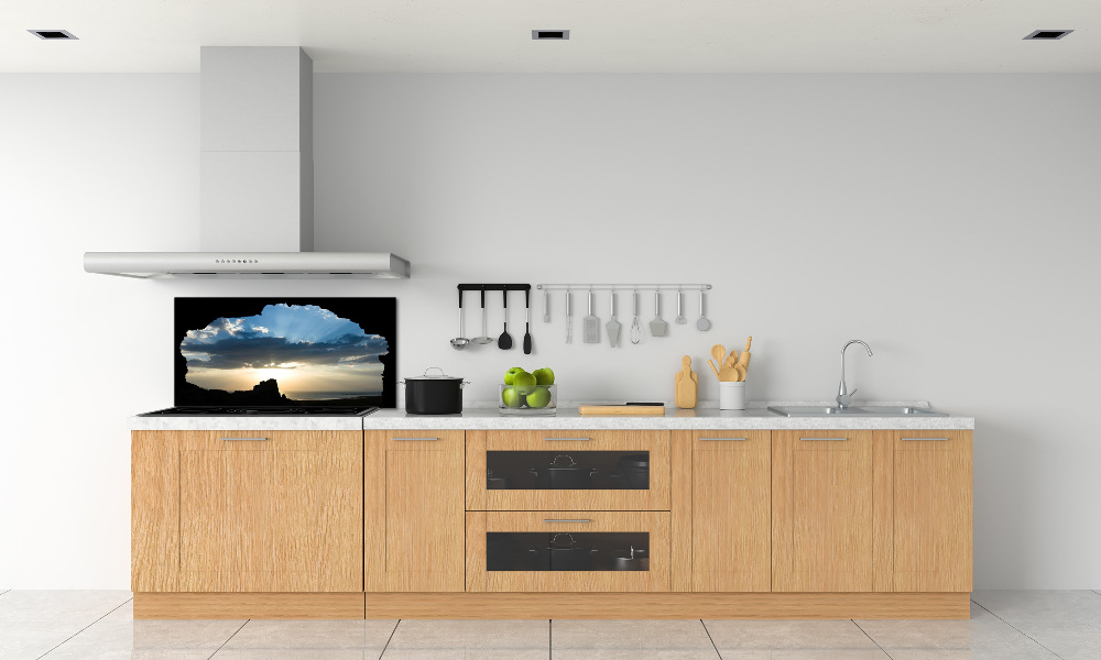 Glass splashback Sunset