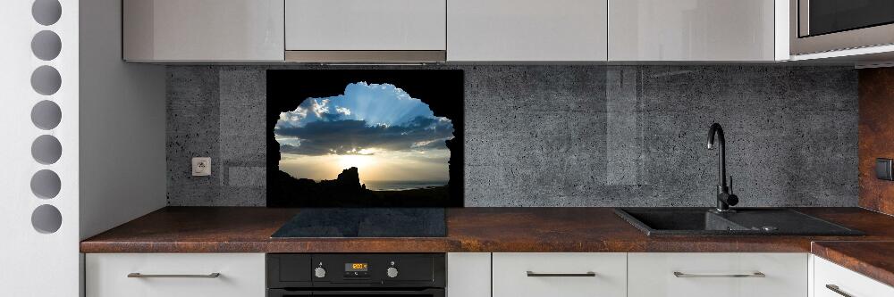 Glass splashback Sunset