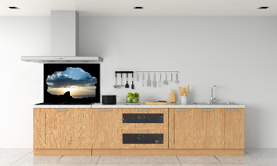 Glass splashback Sunset