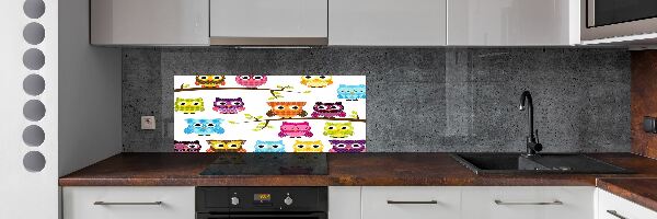 Kitchen splashback Colorful owls