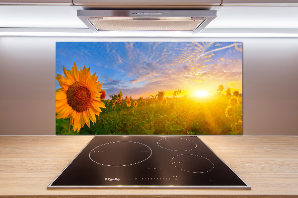 Kitchen wall panels Sunflower field