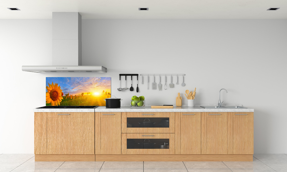 Kitchen wall panels Sunflower field