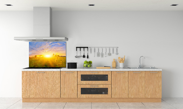 Kitchen wall panels Sunflower field