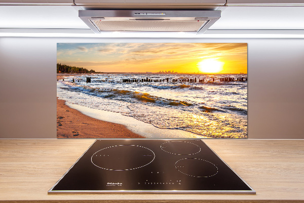 Kitchen splashback panel Sunset beach