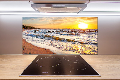 Kitchen splashback panel Sunset beach